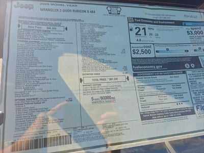 2025 Jeep Wrangler WRANGLER 2-DOOR RUBICON X