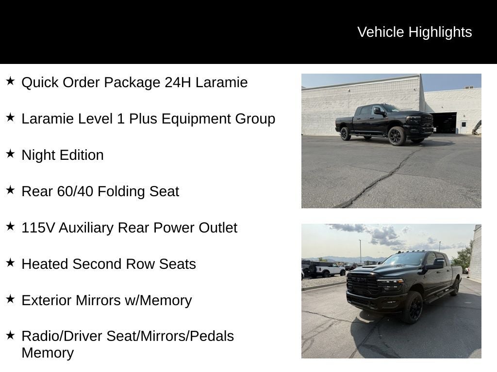 2026 RAM Ram 2500 RAM 2500 LARAMIE MEGA CAB 4X4 6'4' BOX