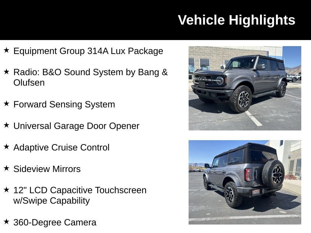 2021 Ford Bronco Outer Banks 314A Lux