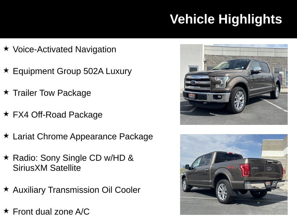 2015 Ford F-150 Lariat 502A FX4