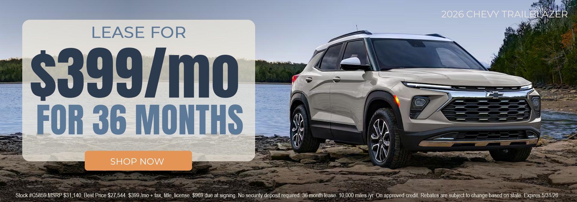 Lease a new 2026 Chevy Trailblazer for $399/month* in Tooele