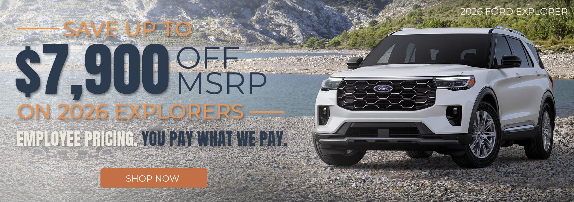 Save up to $7900 off MSRP on 2026 Ford Explorer