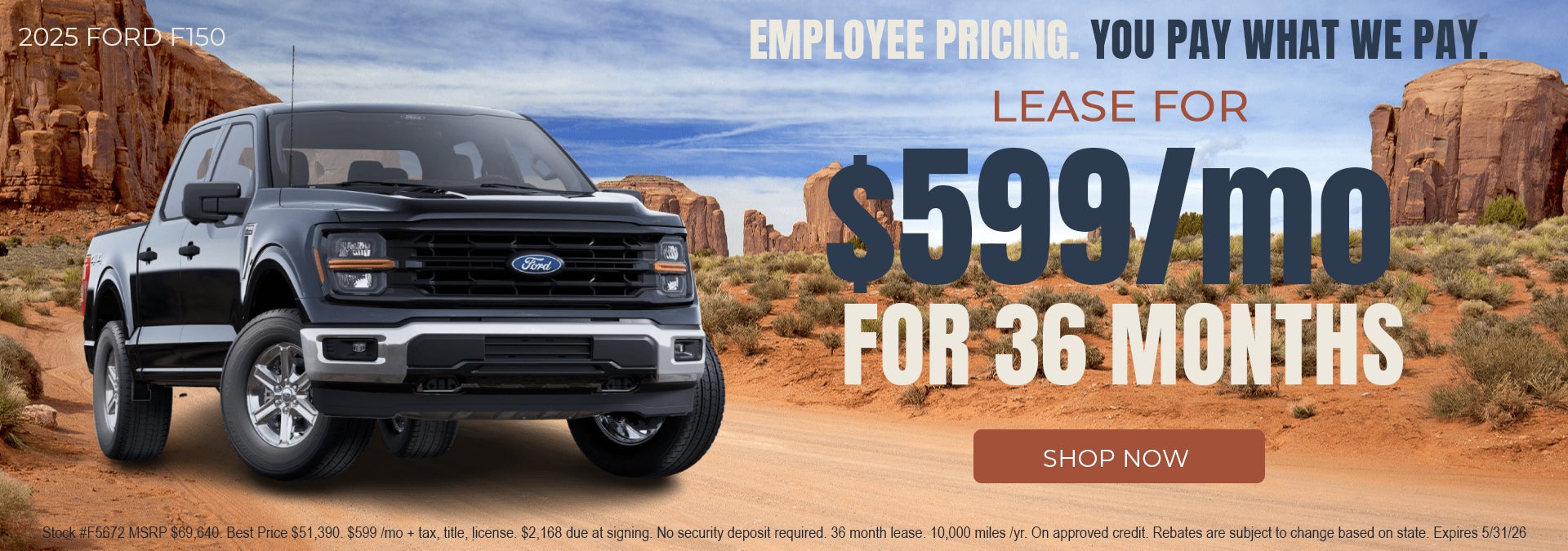 Lease a new 2025 Ford F-150 for $599/month*