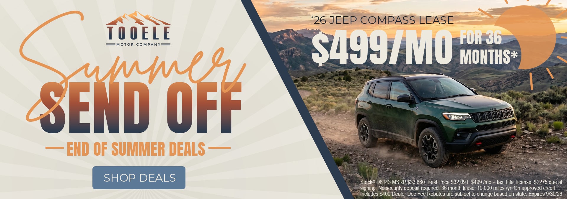 2026 Jeep Compass lease near Tooele UT