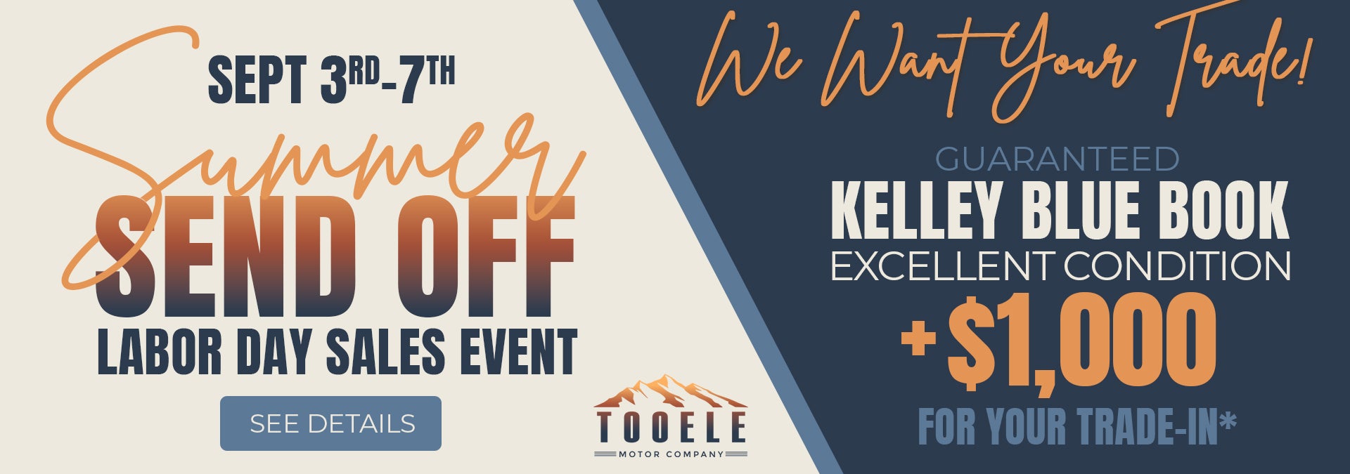 Summer Send Off Labor Day Sales Event at Tooele Motor Compan